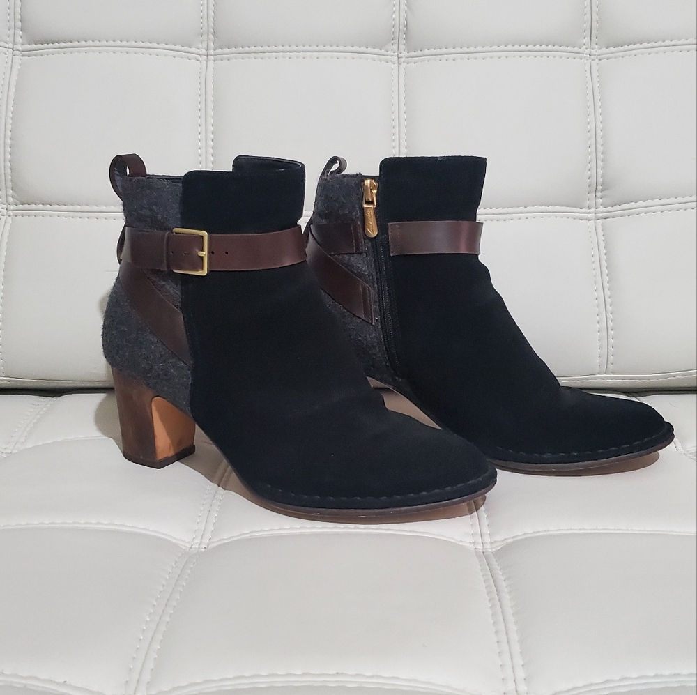Multi Fabric Black Spiced River Suede Clarks Bootie